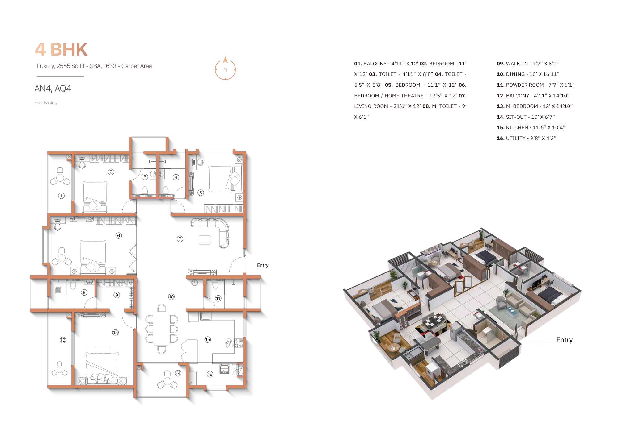 4 BHK Floor Plan